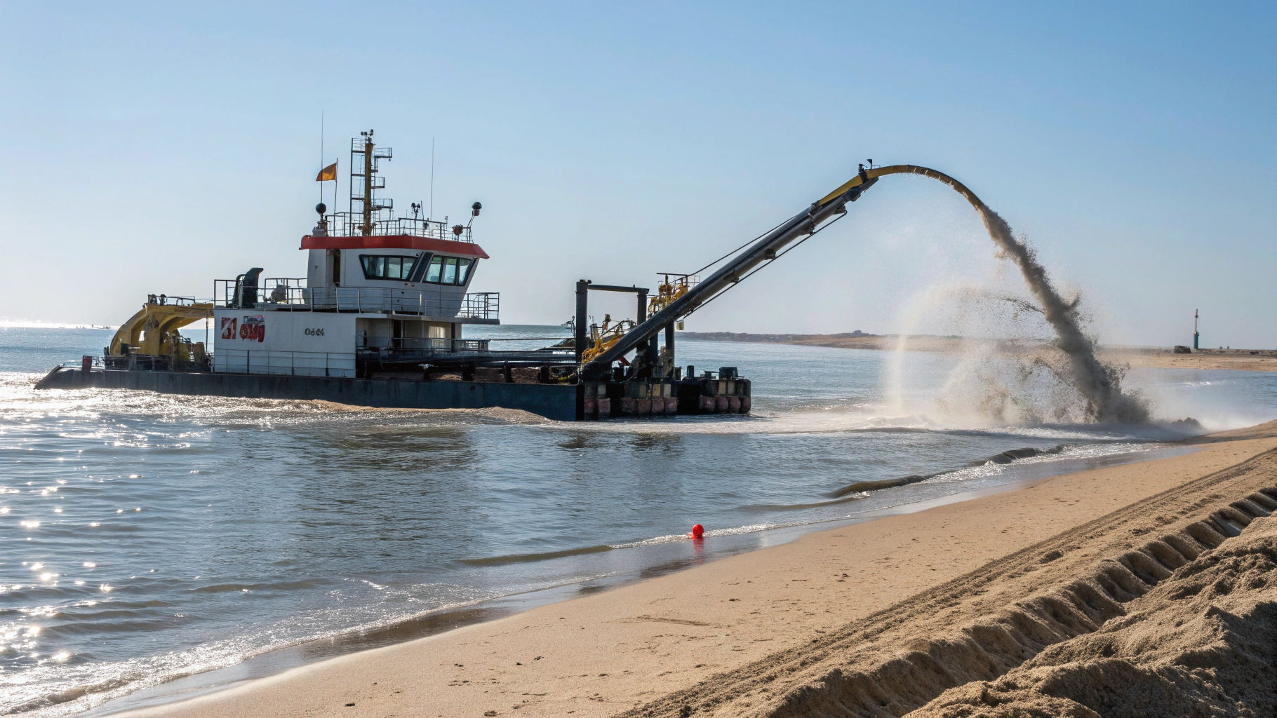 Heavy dredging machinery operating in an Egyptian irrigation canal