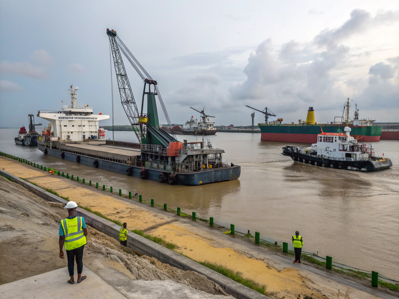 Maintenance dredging at a major Egyptian harbor