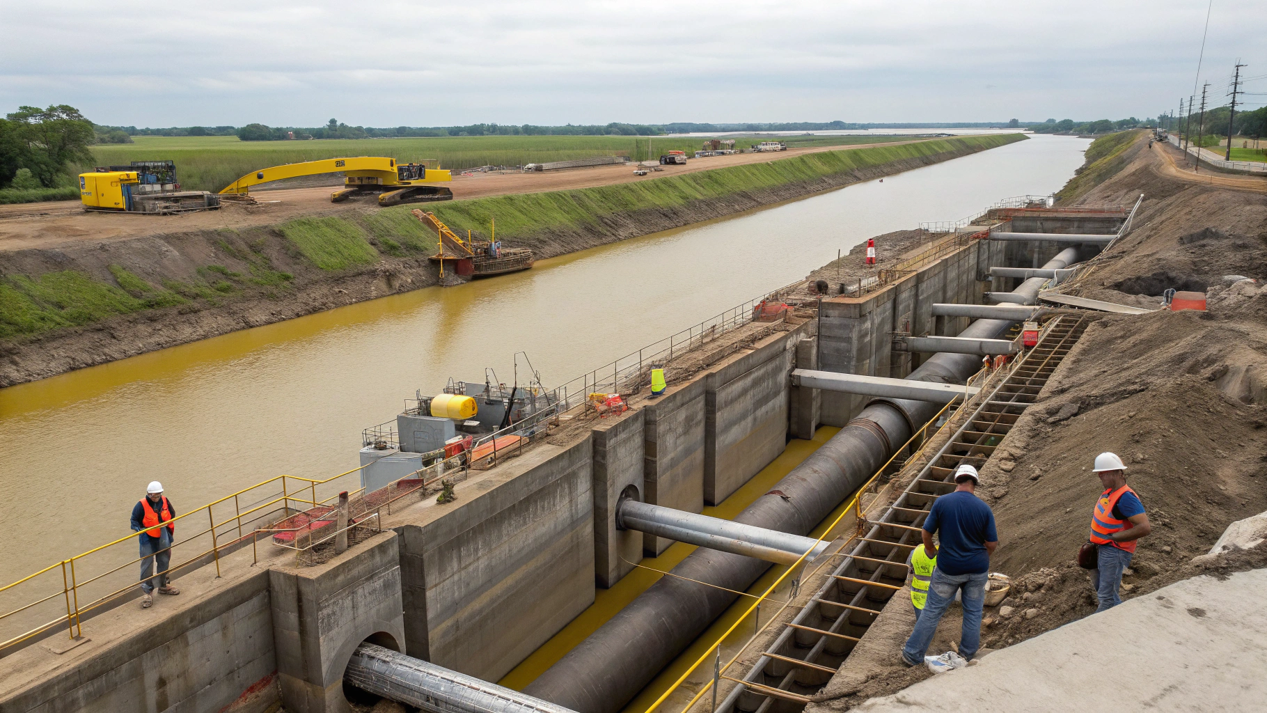 Large scale water infrastructure development project in progress